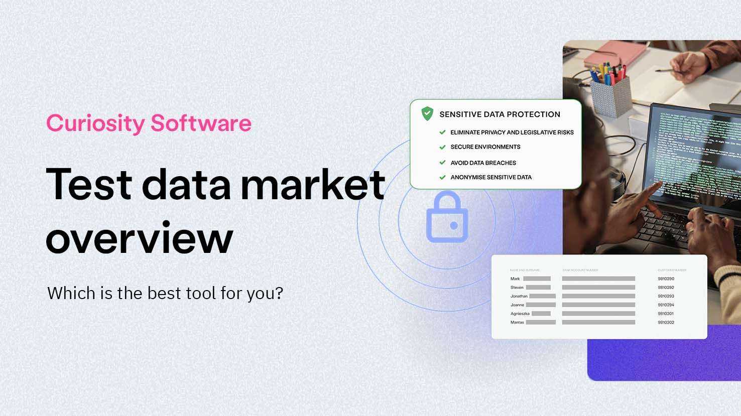 Test Data Market Overview Which is The Best Tool for You - Curiosity software blog graphic