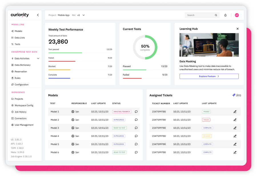 Curiosity Platform Dashboard